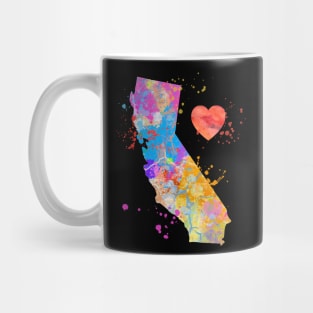 Love California CA Home Paint Splatter Artsy Bright Gift Diea Mug